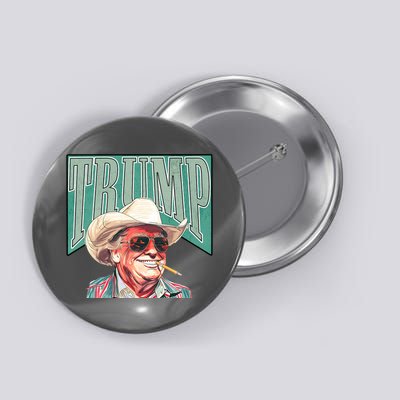 Western Donald Trump Cowboy Maga Button