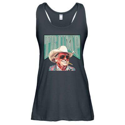 Western Donald Trump Cowboy Maga Ladies Essential Flowy Tank