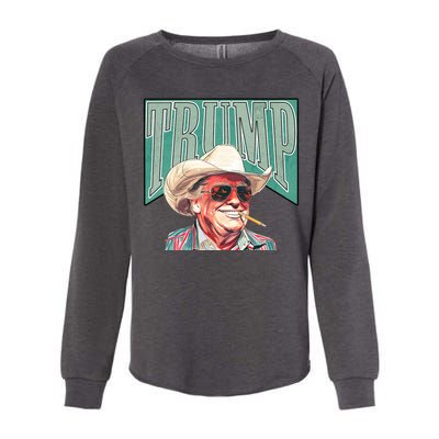 Western Donald Trump Cowboy Maga Womens California Wash Sweatshirt