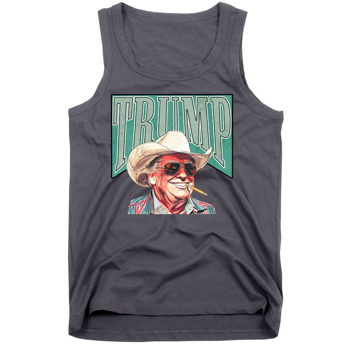 Western Donald Trump Cowboy Maga Tank Top