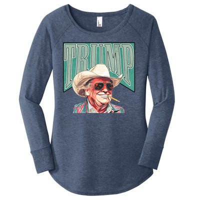 Western Donald Trump Cowboy Maga Women's Perfect Tri Tunic Long Sleeve Shirt