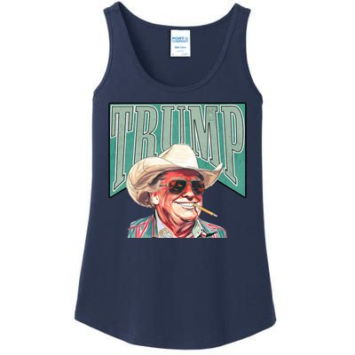 Western Donald Trump Cowboy Maga Ladies Essential Tank