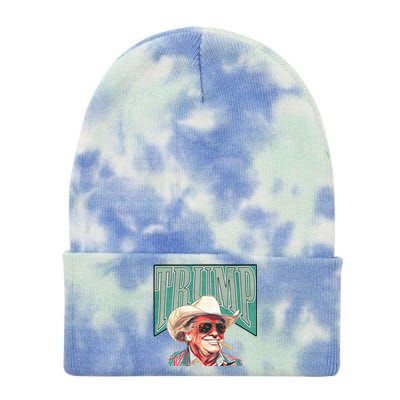 Western Donald Trump Cowboy Maga Tie Dye 12in Knit Beanie