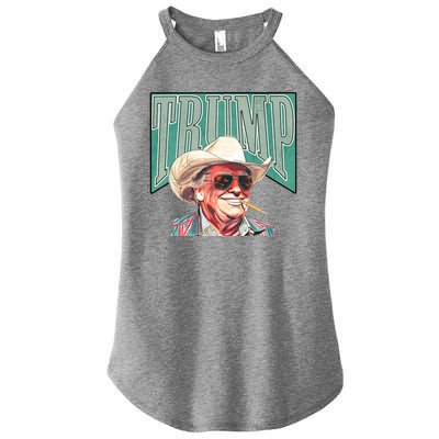 Western Donald Trump Cowboy Maga Women’s Perfect Tri Rocker Tank