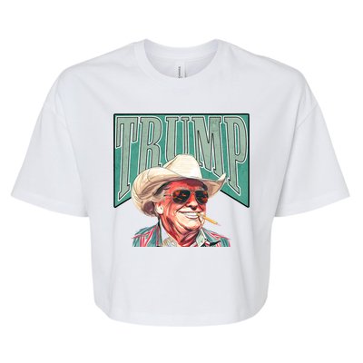 Western Donald Trump Cowboy Maga Bella+Canvas Jersey Crop Tee