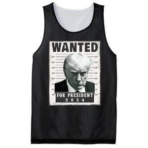 Wanted Donald Trump For President 2024 Trump Mug Shot Mesh Reversible Basketball Jersey Tank