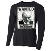 Wanted Donald Trump For President 2024 Trump Mug Shot Cooling Performance Long Sleeve Crew