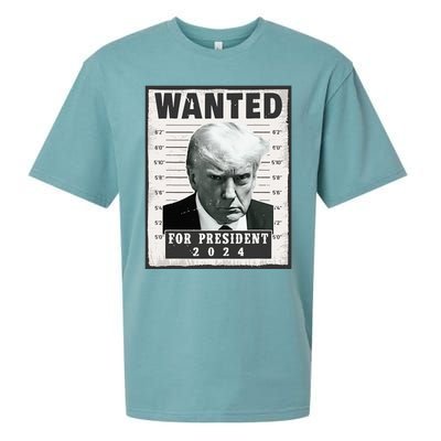 Wanted Donald Trump For President 2024 Trump Mug Shot Sueded Cloud Jersey T-Shirt