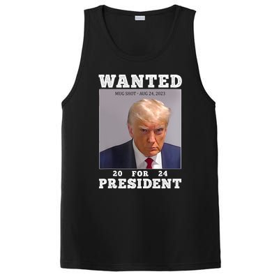 Wanted Donald Trump For President 2024 Trump Mug Shot PosiCharge Competitor Tank