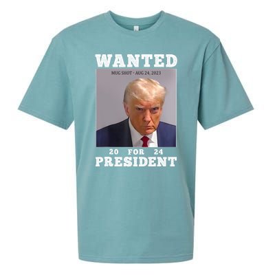 Wanted Donald Trump For President 2024 Trump Mug Shot Sueded Cloud Jersey T-Shirt