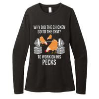 Why Did The Chicken Go To The Gym Funny Animal Womens CVC Long Sleeve Shirt