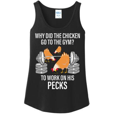 Why Did The Chicken Go To The Gym Funny Animal Ladies Essential Tank