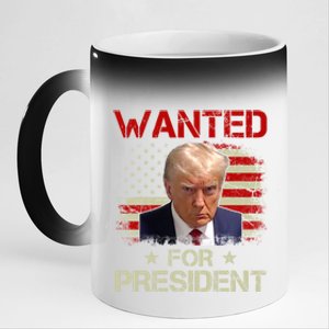 Wanted For President 2024 Donald Trump 11oz Black Color Changing Mug