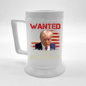 Wanted For President 2024 Donald Trump Beer Stein