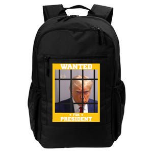 Wanted Donald Trump For President 2024 Trump Mugshot Daily Commute Backpack