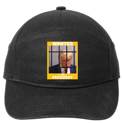 Wanted Donald Trump For President 2024 Trump Mugshot 7-Panel Snapback Hat