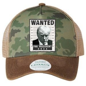 Wanted Donald Trump For President 2024 Trump Mug Shot Legacy Tie Dye Trucker Hat