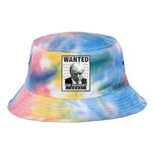 Wanted Donald Trump For President 2024 Trump Mug Shot Tie Dye Newport Bucket Hat