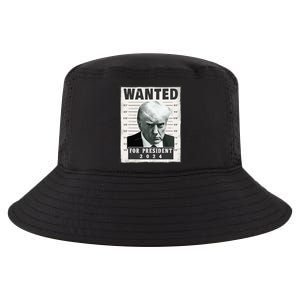 Wanted Donald Trump For President 2024 Trump Mug Shot Cool Comfort Performance Bucket Hat