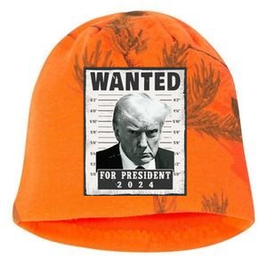 Wanted Donald Trump For President 2024 Trump Mug Shot Kati - Camo Knit Beanie