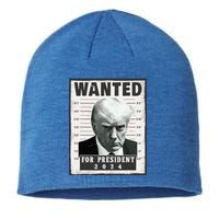 Wanted Donald Trump For President 2024 Trump Mug Shot Sustainable Beanie