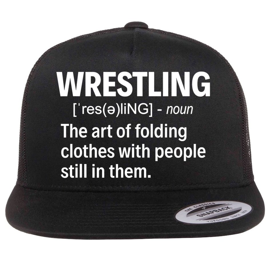 Wrestling Definition TShirt Flat Bill Trucker Hat