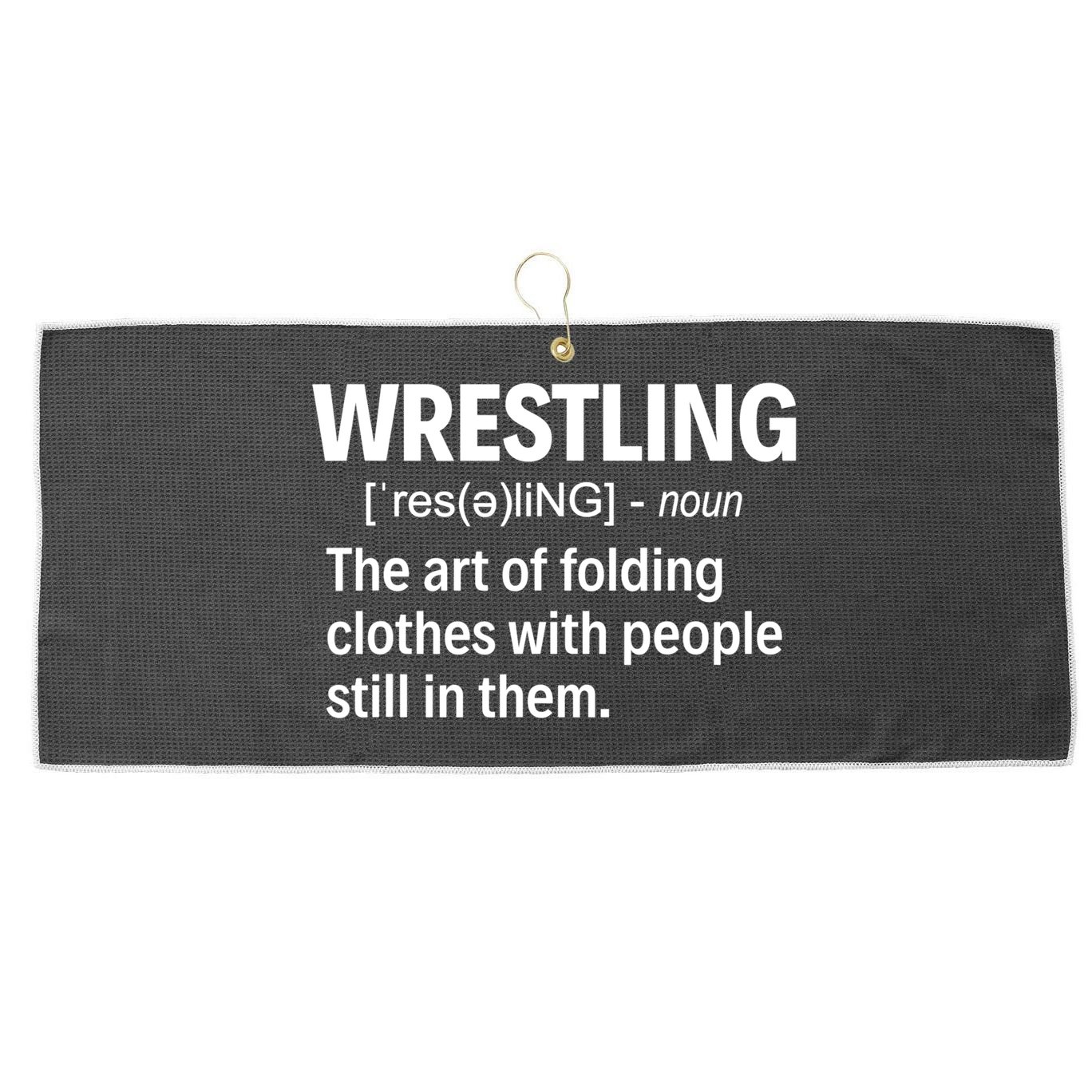 Wrestling Definition TShirt Large Microfiber Waffle Golf Towel