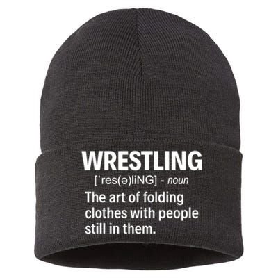 Wrestling Definition TShirt Sustainable Knit Beanie