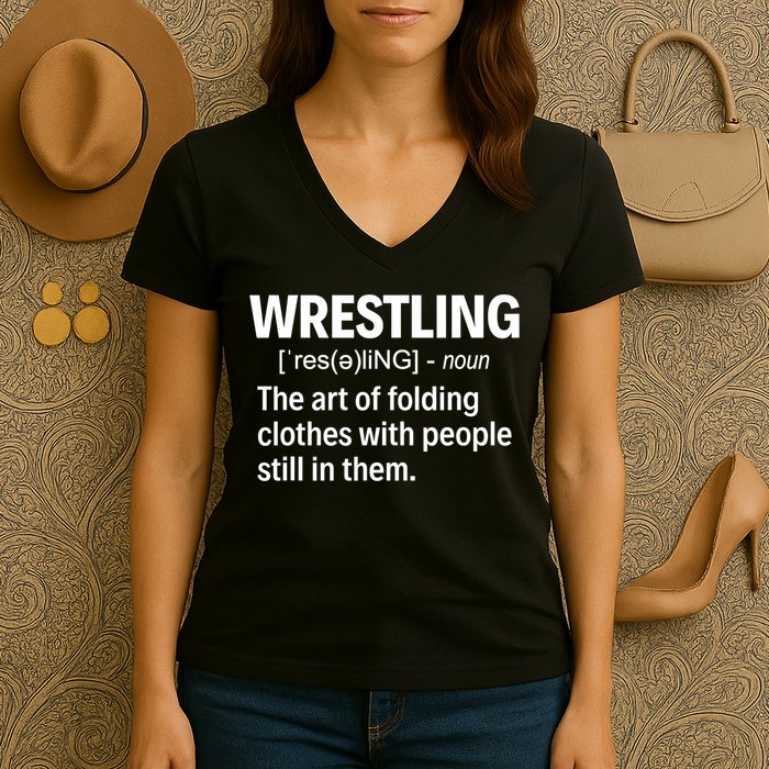 Wrestling Definition TShirt Women's V-Neck T-Shirt