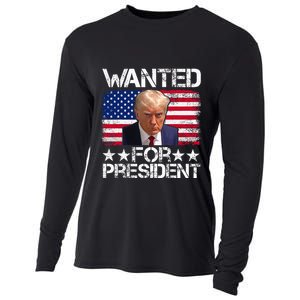 Wanted Donald Trump For President 2024 Trump Mug Shot Cooling Performance Long Sleeve Crew