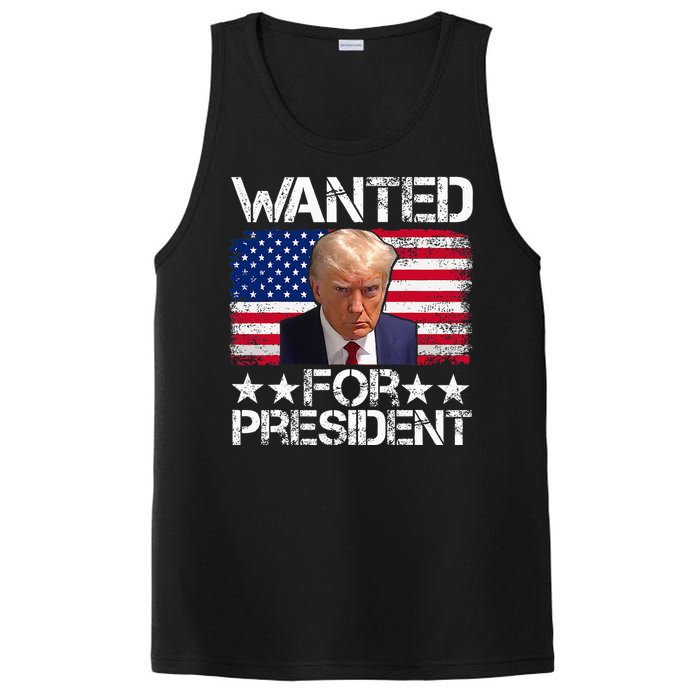 Wanted Donald Trump For President 2024 Trump Mug Shot PosiCharge Competitor Tank