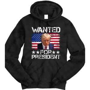 Wanted Donald Trump For President 2024 Trump Mug Shot Tie Dye Hoodie