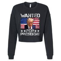 Wanted Donald Trump For President 2024 Trump Mug Shot Cropped Pullover Crew