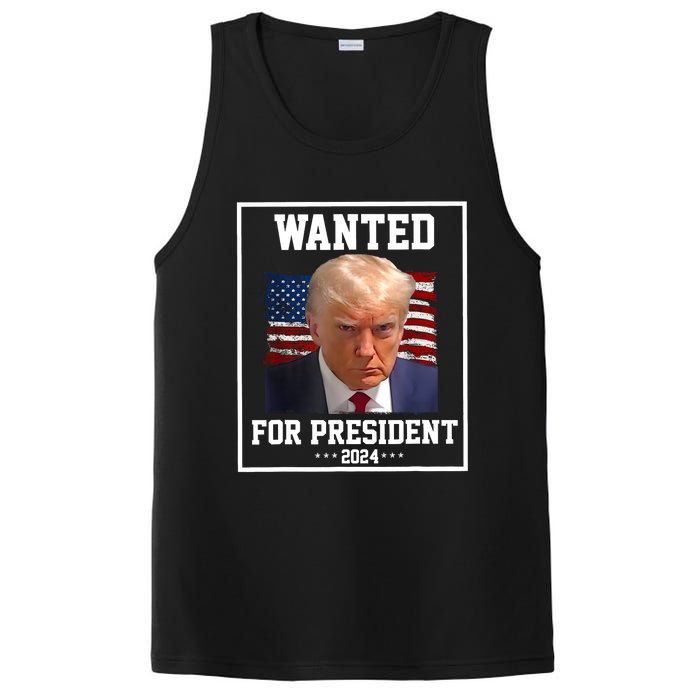 Wanted Donald Trump For President 2024 PosiCharge Competitor Tank