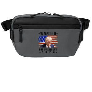 Wanted Donald Trump For President 2024 Trump Mug Shot Flag Crossbody Pack