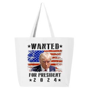 Wanted Donald Trump For President 2024 Trump Mug Shot Flag 25L Jumbo Tote