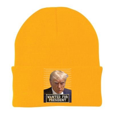 Wanted Donald Trump For President 2024 Trump Mugshot Knit Cap Winter Beanie