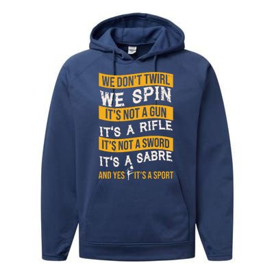 We Dont Twirl We Spin And Yes Its A Sport Color Guard Performance Fleece Hoodie