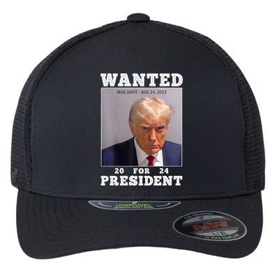 Wanted Donald Trump For President 2024 Flexfit Unipanel Trucker Cap