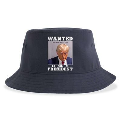 Wanted Donald Trump For President 2024 Sustainable Bucket Hat