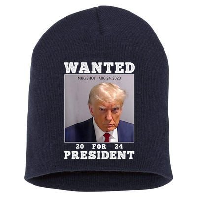 Wanted Donald Trump For President 2024 Short Acrylic Beanie