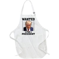 Wanted Donald Trump For President 2024 Full-Length Apron With Pockets