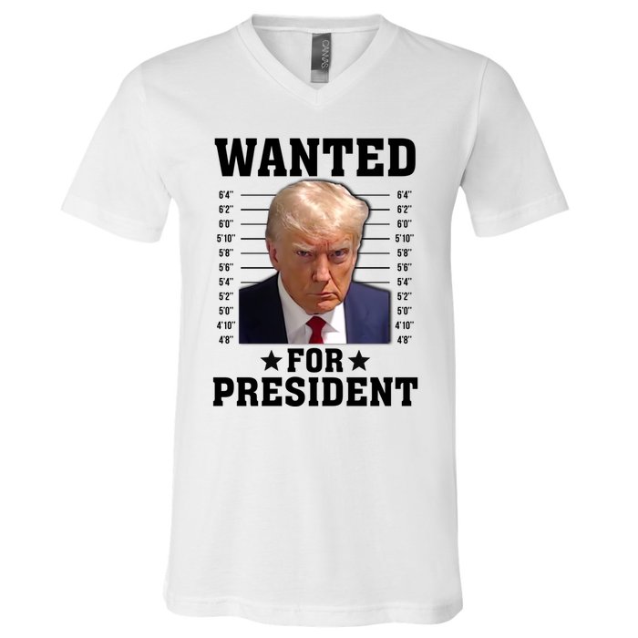 Wanted Donald Trump For President 2024 V-Neck T-Shirt