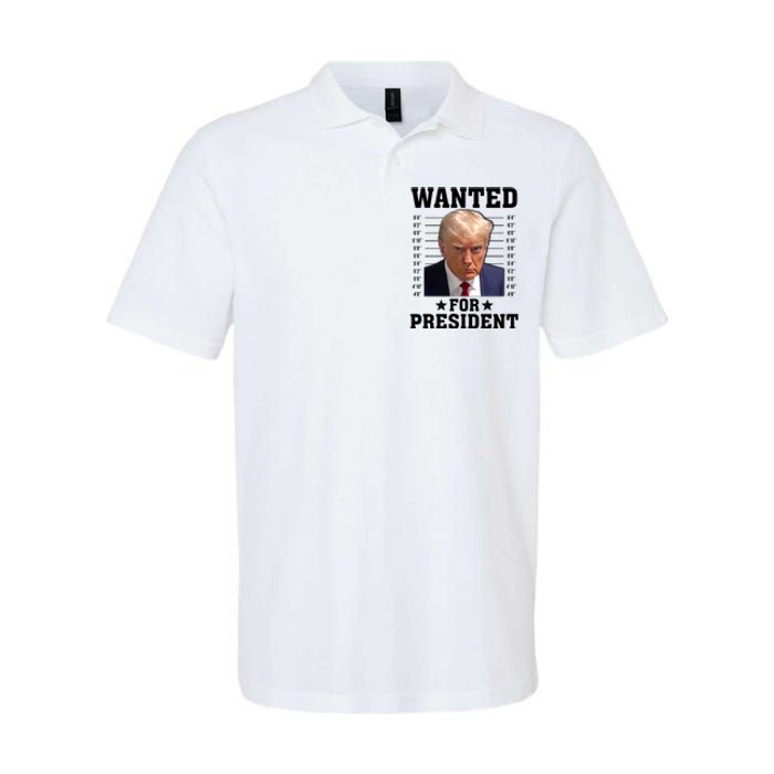 Wanted Donald Trump For President 2024 Softstyle Adult Sport Polo