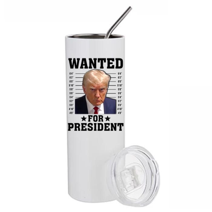 Wanted Donald Trump For President 2024 Stainless Steel Tumbler