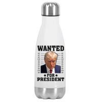 Wanted Donald Trump For President 2024 Stainless Steel Insulated Water Bottle