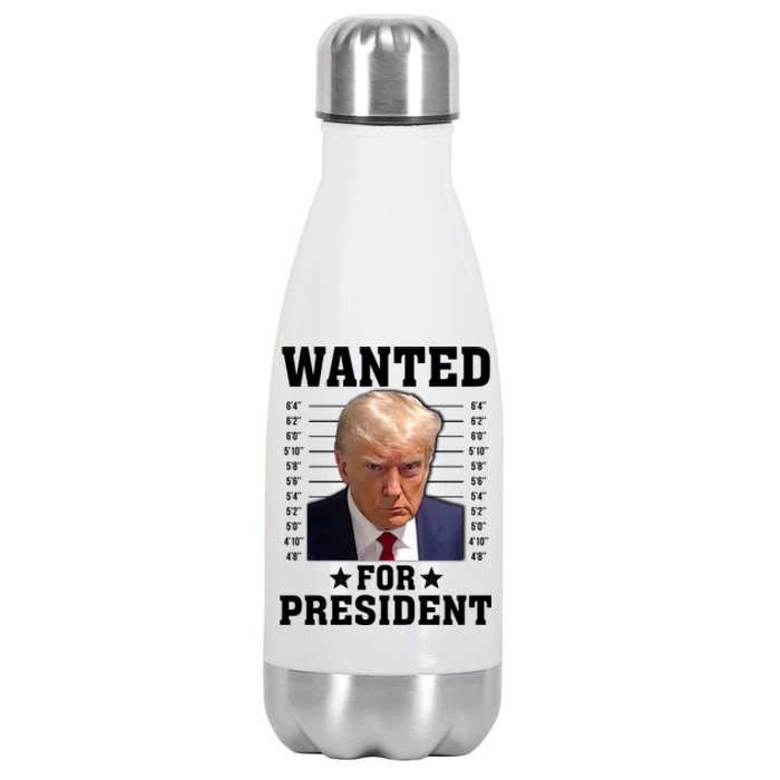 Wanted Donald Trump For President 2024 Stainless Steel Insulated Water Bottle