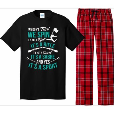 We Dont Twirl We Spin Cute Color Guard Flag Pajama Set