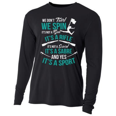 We Dont Twirl We Spin Cute Color Guard Flag Cooling Performance Long Sleeve Crew