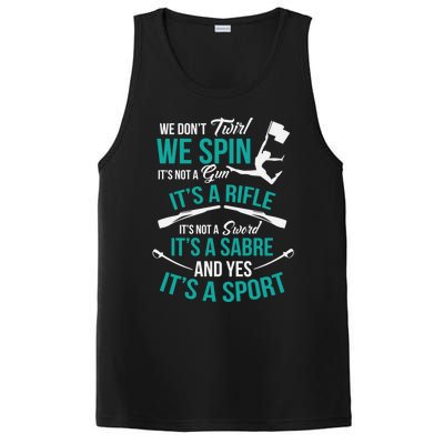 We Dont Twirl We Spin Cute Color Guard Flag PosiCharge Competitor Tank